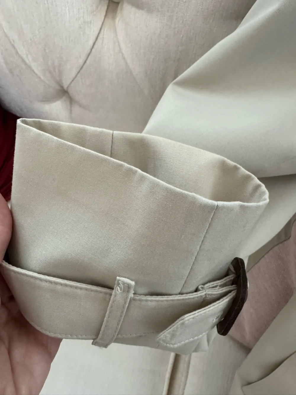 Vintage Burberry Beige Double-Breasted Kensington Trench Coat US Size 8 Slim - Picture 14 of 16
